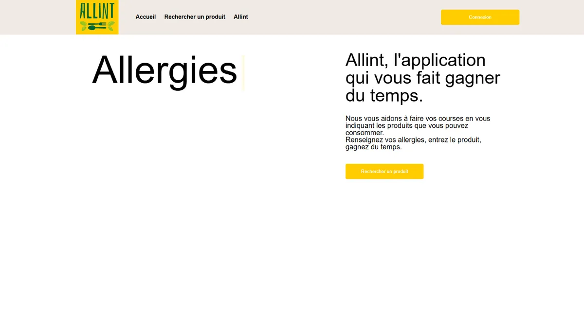 Aperçu de l’application Allint